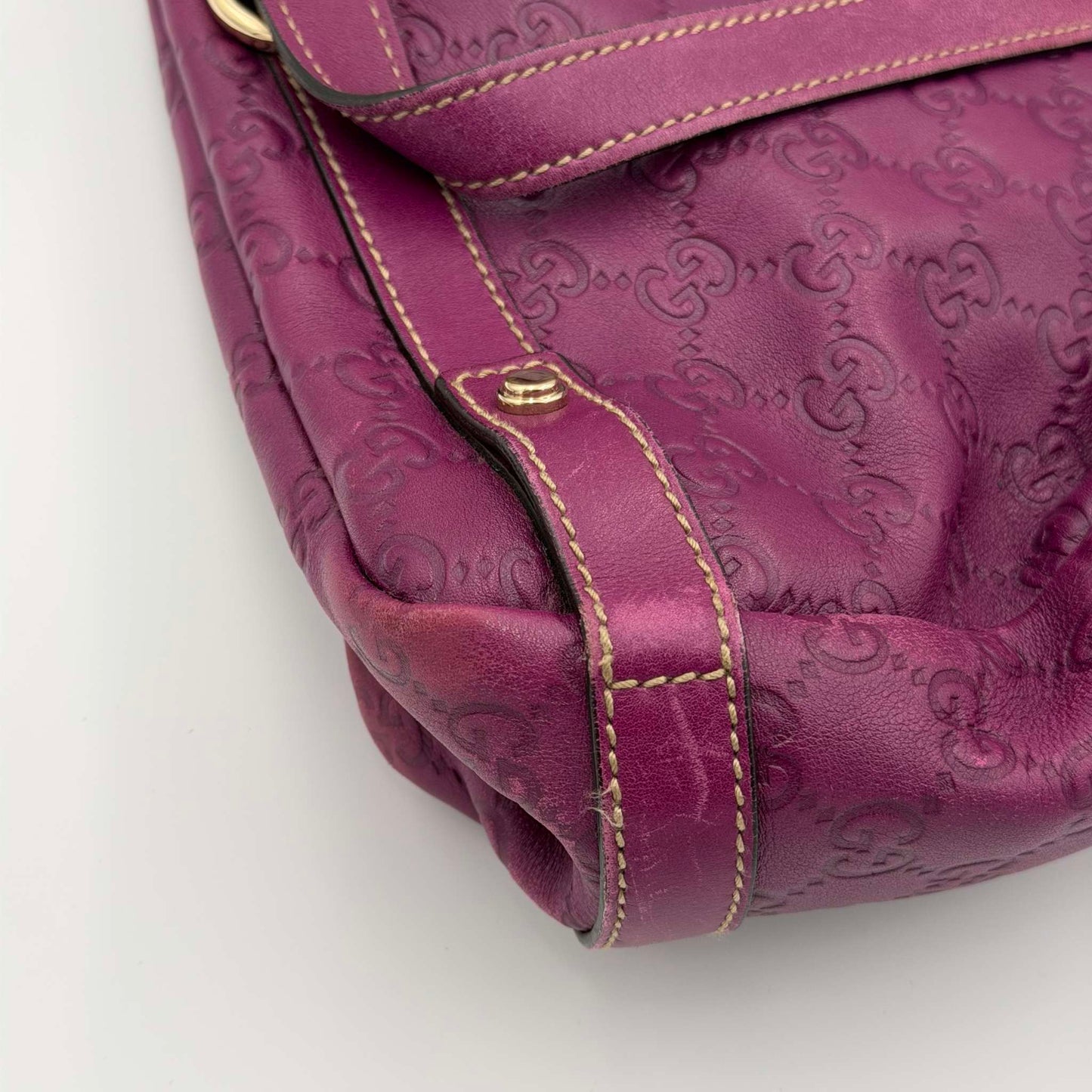 Gucci Guccissima Abbey Leather Purple Tote Bag