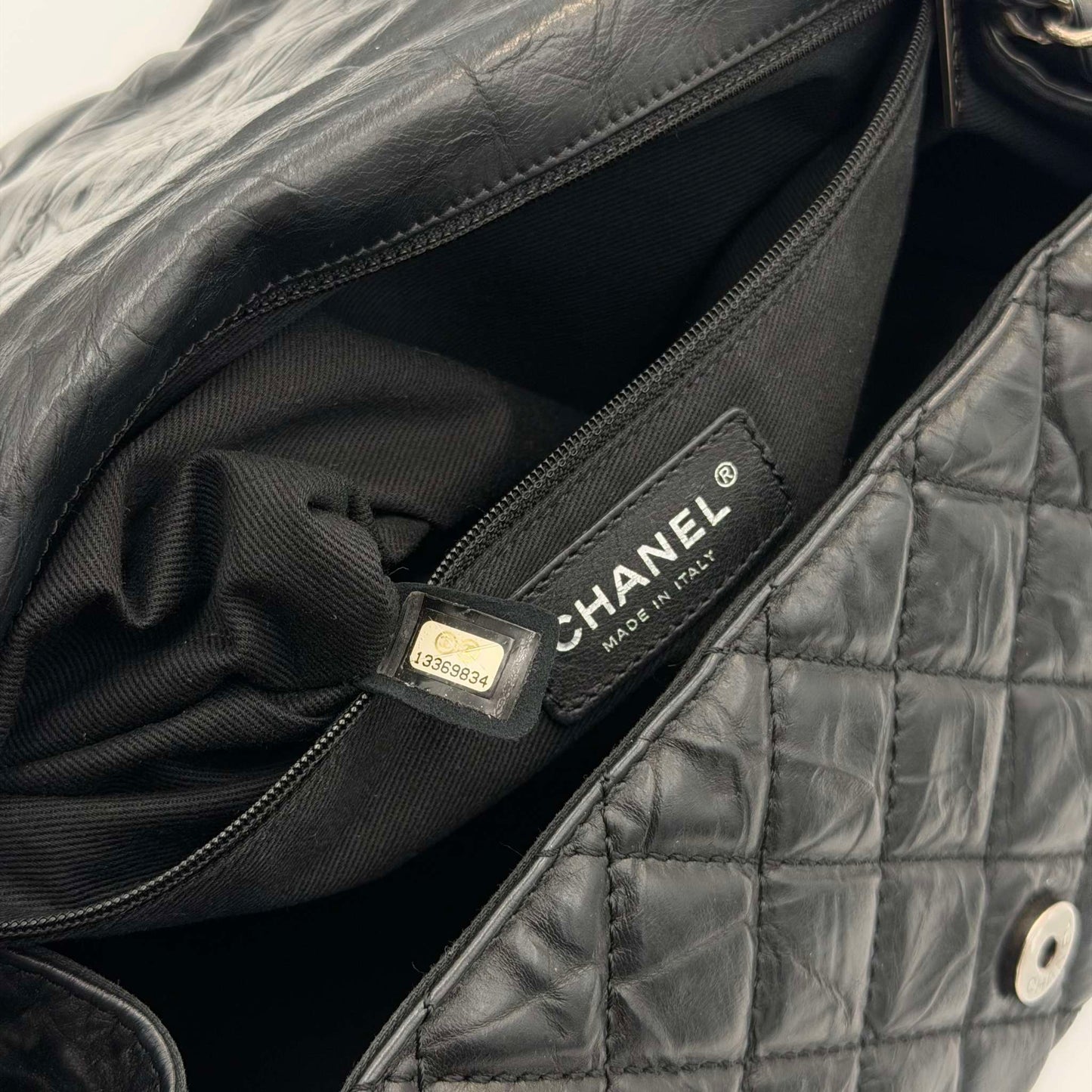 2010 Chanel CC Chain Black Jumbo Flap Shoulder Bag