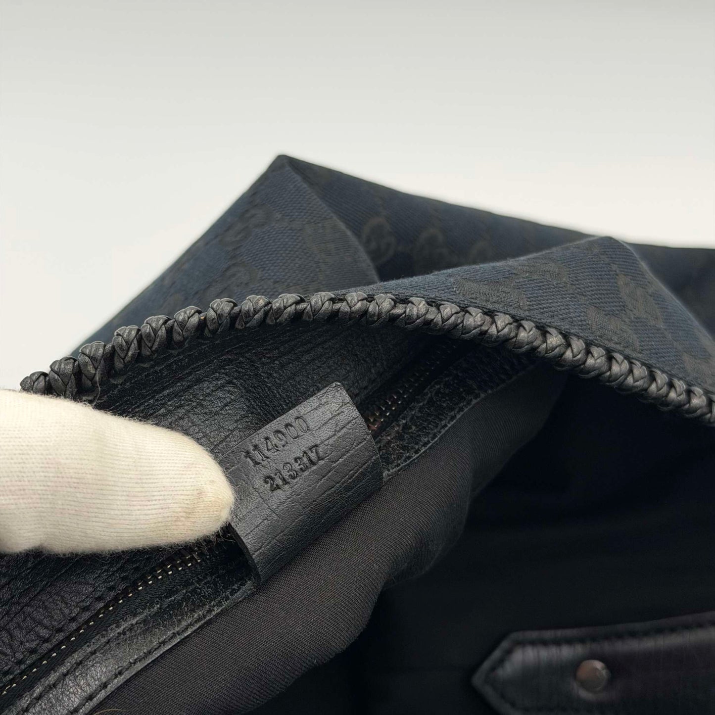 Gucci GG Canvas Horsebit Hobo Black Large Shoulder Bag