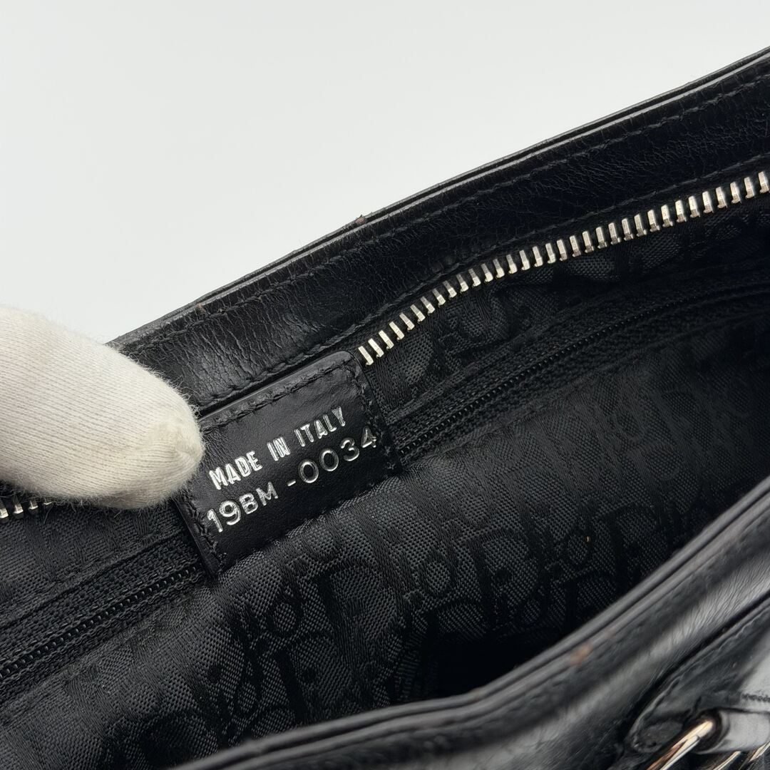 RARE 2005 Dior Corset Black Leather Shoulder Bag