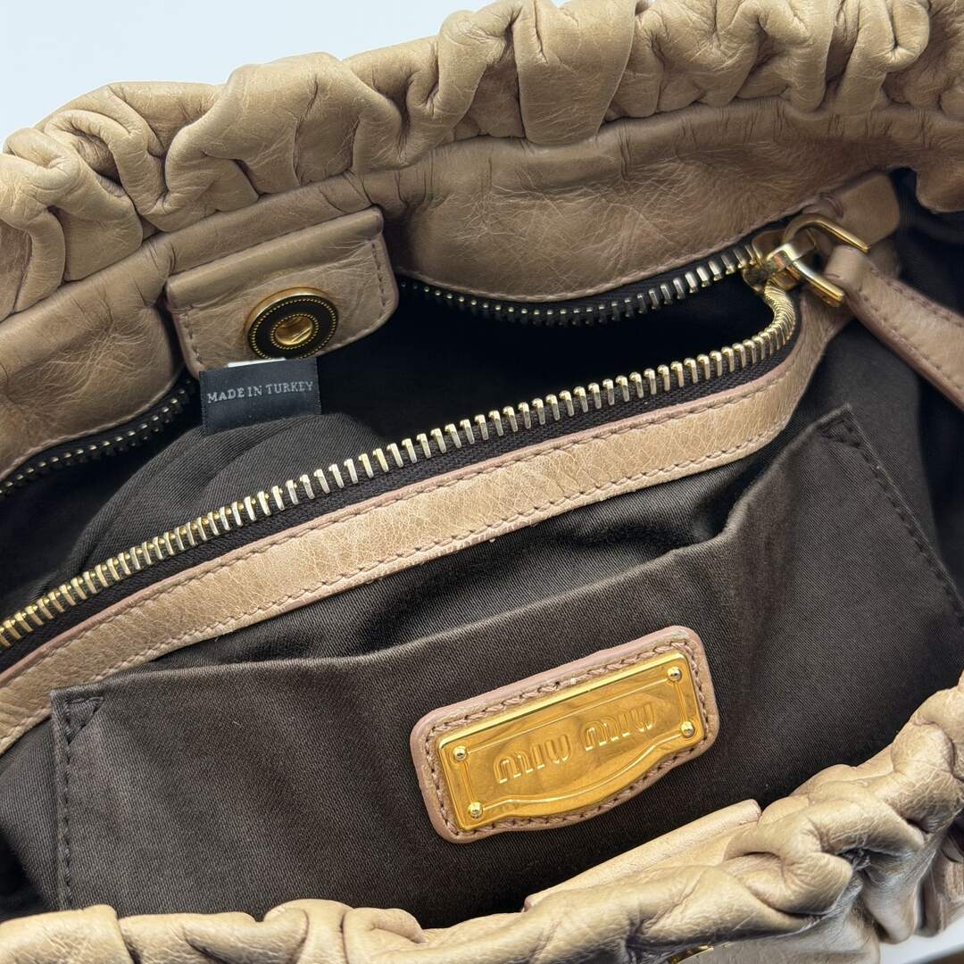 Miu Miu Vitello Leather Brown Handbag