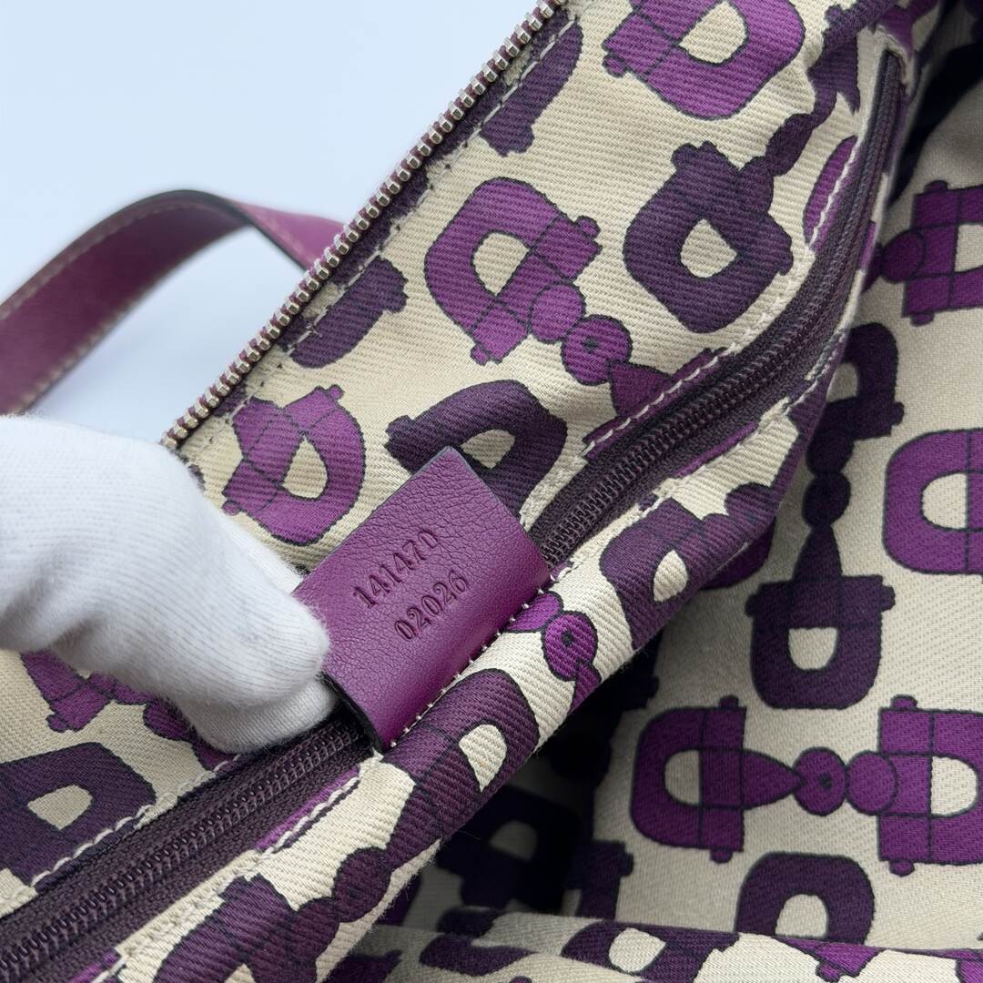 RARE Gucci Guccissima Abbey Purple Leather Shoulder Bag