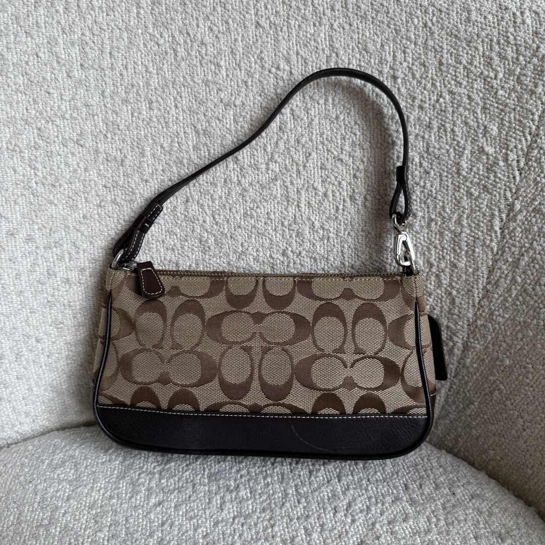 Coach Signature Demi Brown Shoulder Bag