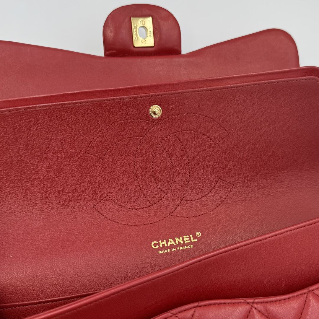 2015 Chanel Classic Jumbo Double Flap Red Shoulder Bag