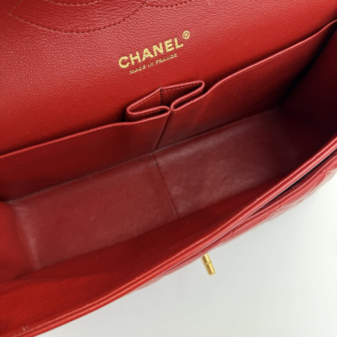 2015 Chanel Classic Jumbo Double Flap Red Shoulder Bag