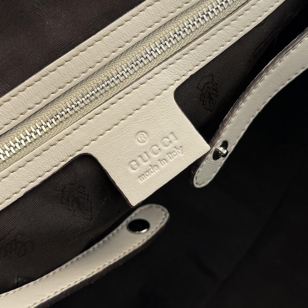 Gucci Guccissima Twins Leather Cream Tote Bag