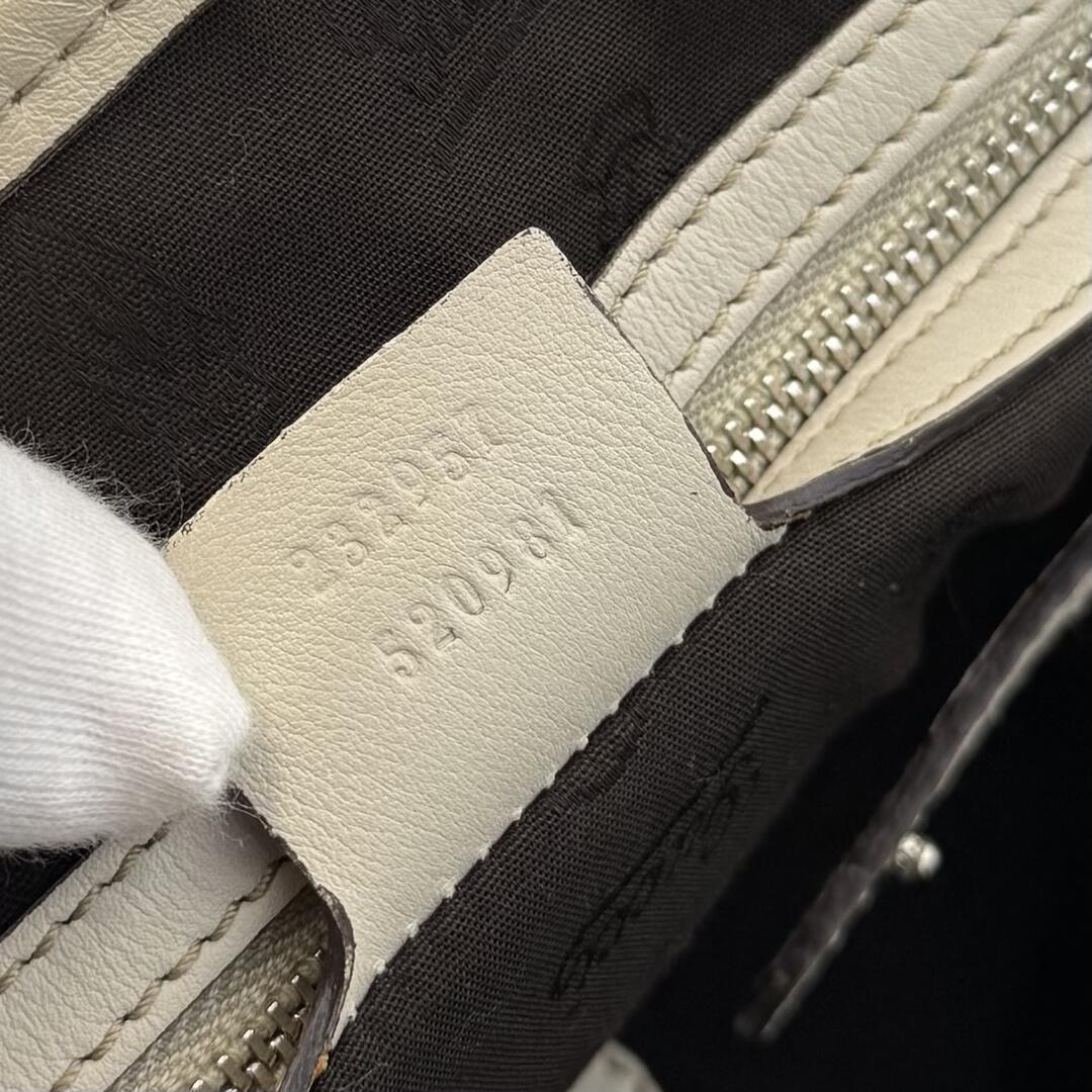 Gucci Guccissima Twins Leather Cream Tote Bag