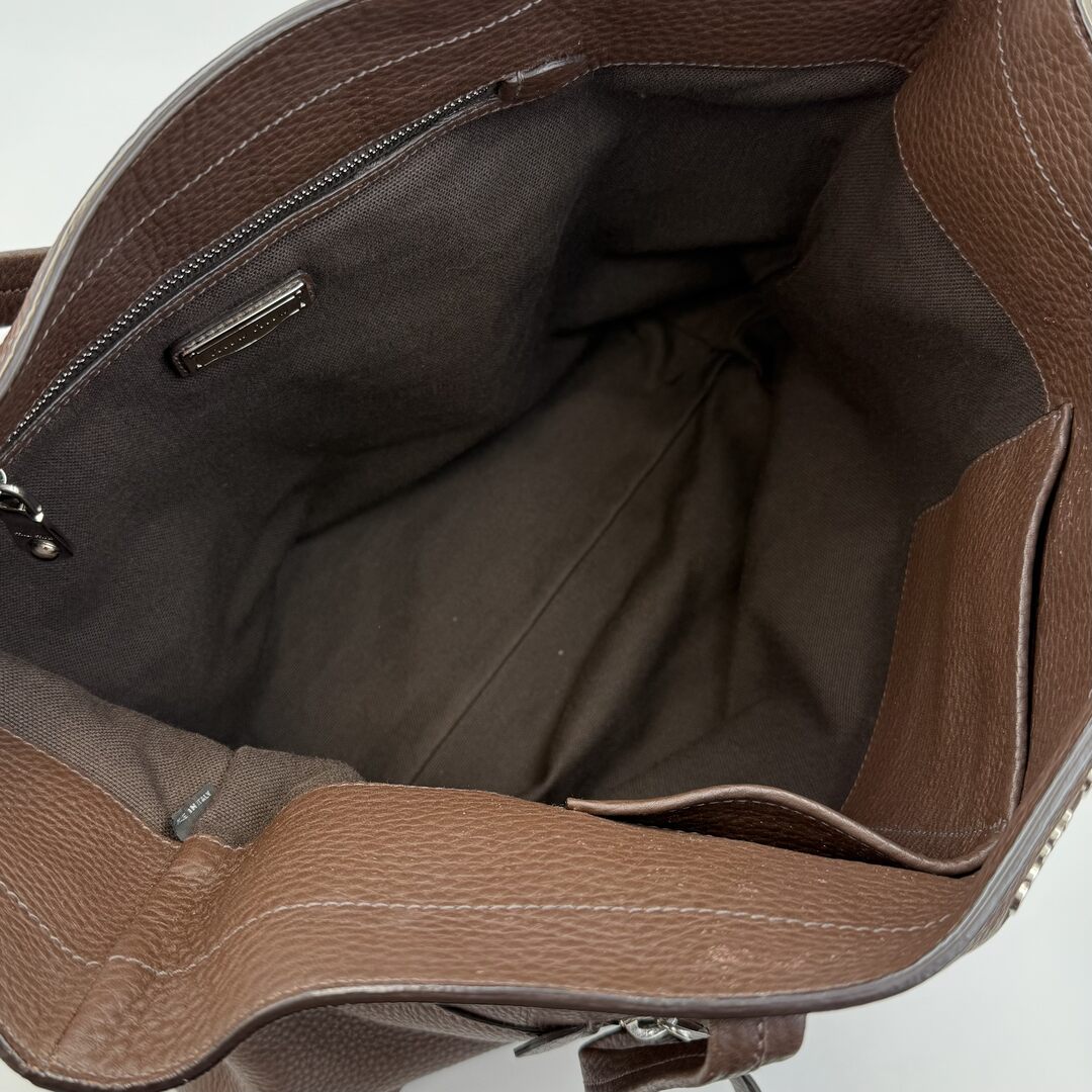 Miu Miu Vitello Brown Leather Tote Bag