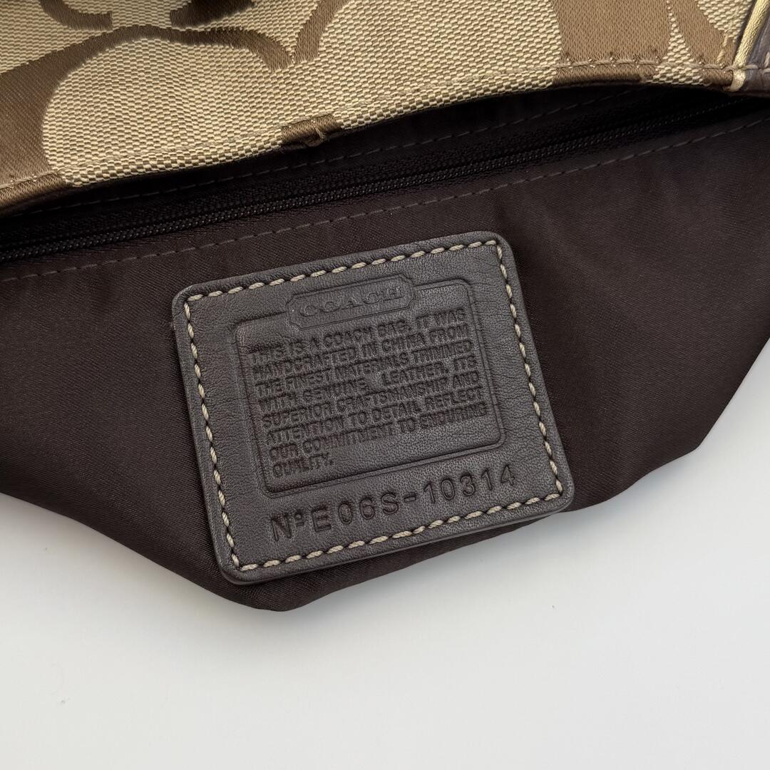 Coach Signature Hobo Buckle Brown Shoulder Bag