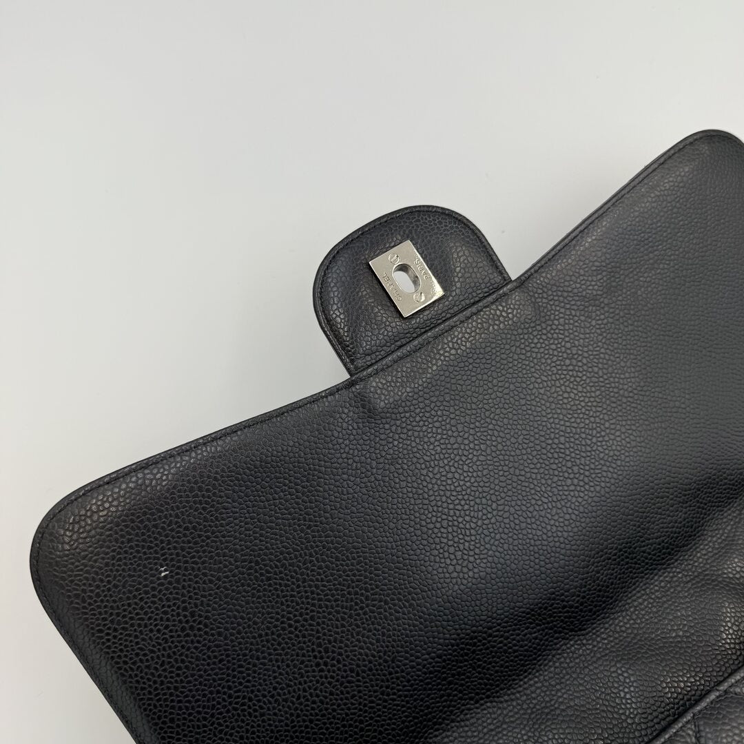 Chanel Classic Jumbo Caviar Flap Black Shoulder Bag
