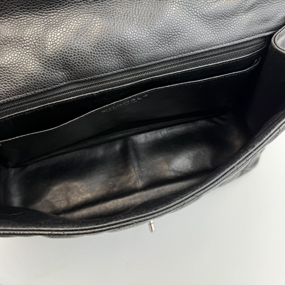 Chanel Classic Jumbo Caviar Flap Black Shoulder Bag