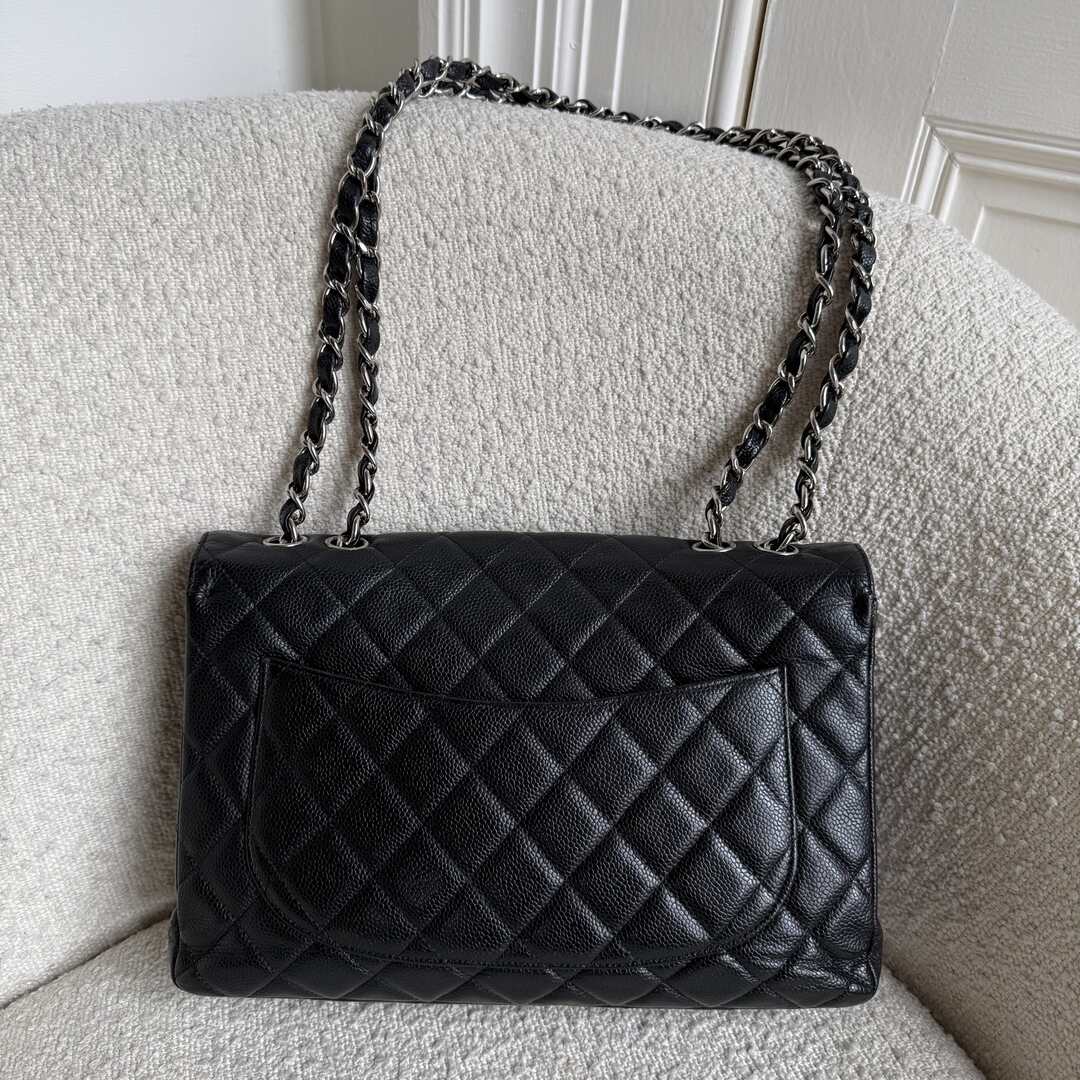 Chanel Classic Jumbo Caviar Flap Black Shoulder Bag