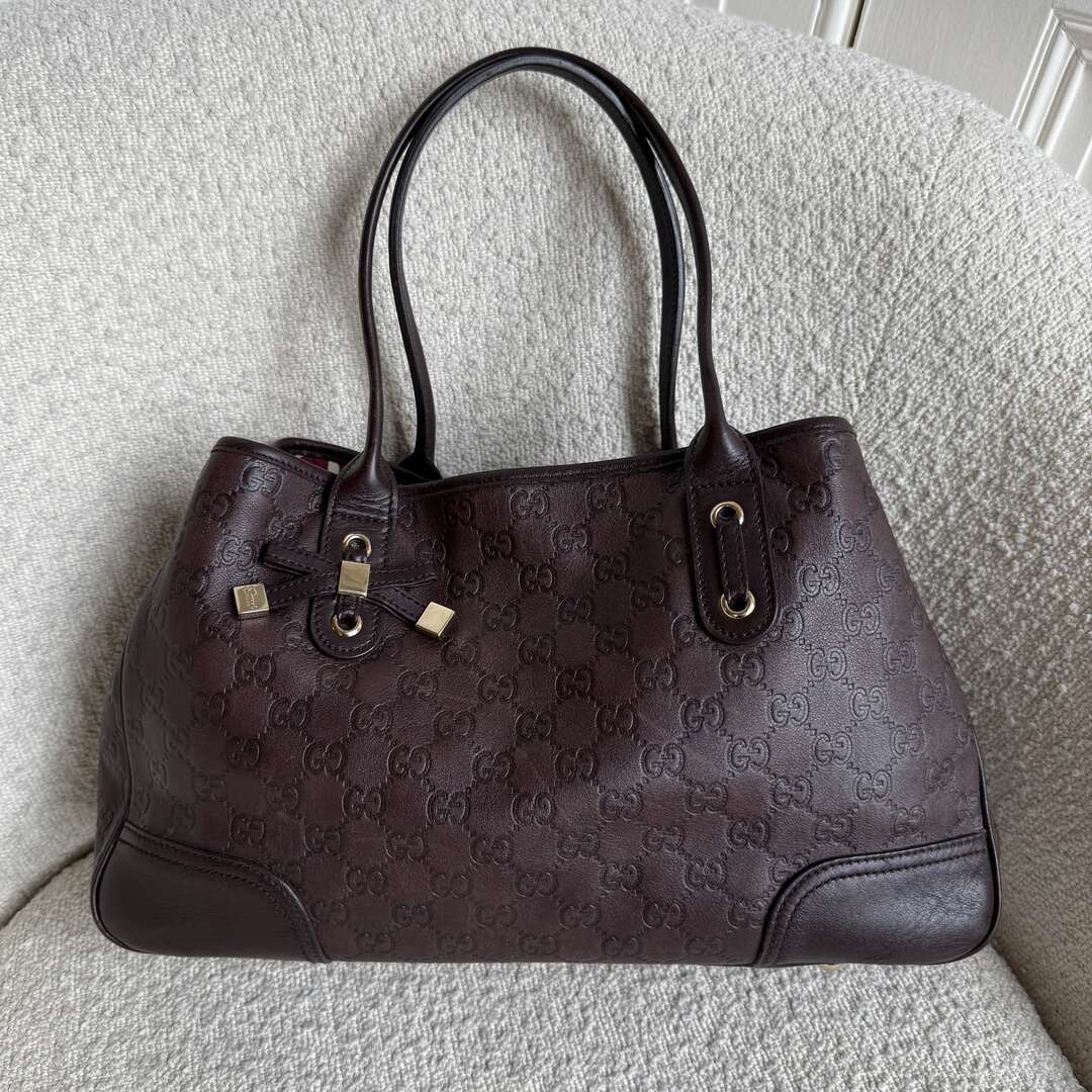Gucci Guccissima Princy Brown Leather Tote Bag