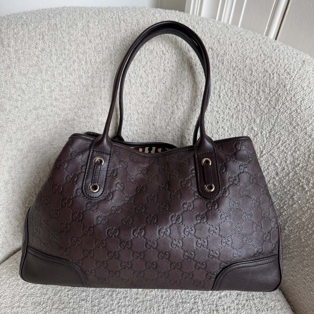 Gucci Guccissima Princy Brown Leather Tote Bag