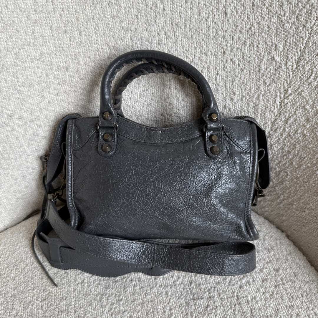 2015 Balenciaga Mini City Leather Grey Handbag