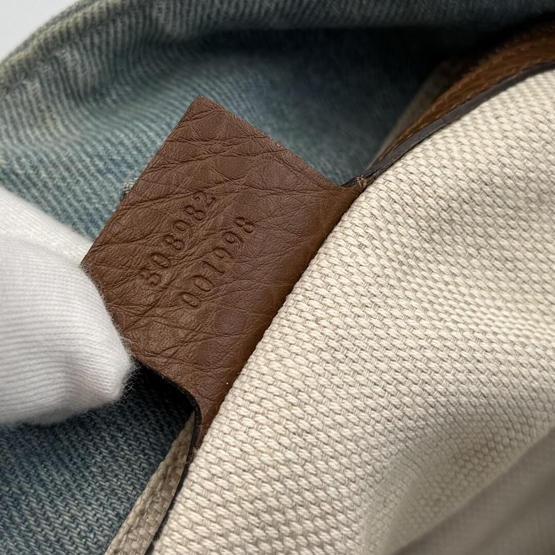 Gucci Soho Chain Denim Blue Tote Bag