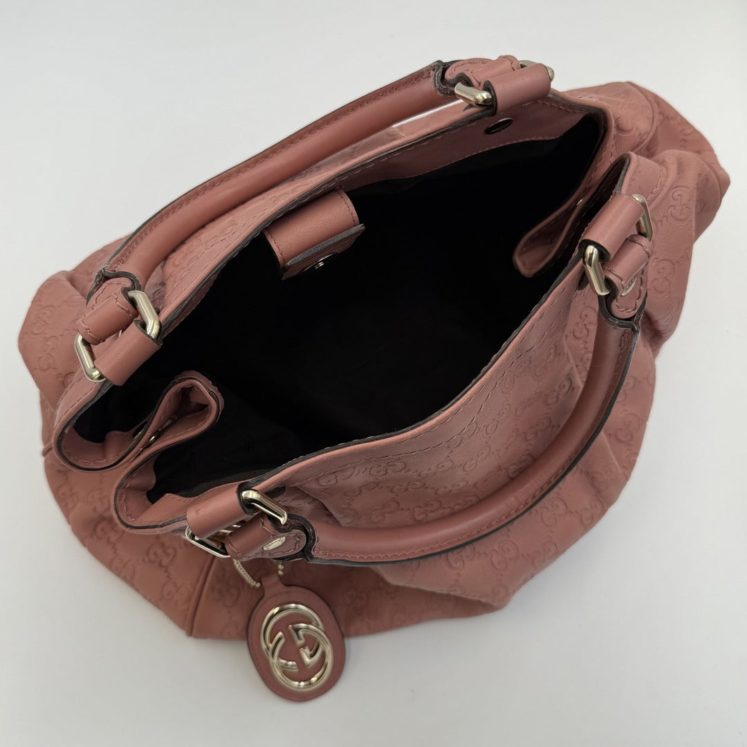 Gucci Guccissima Sukey Leather Pink Tote Bag