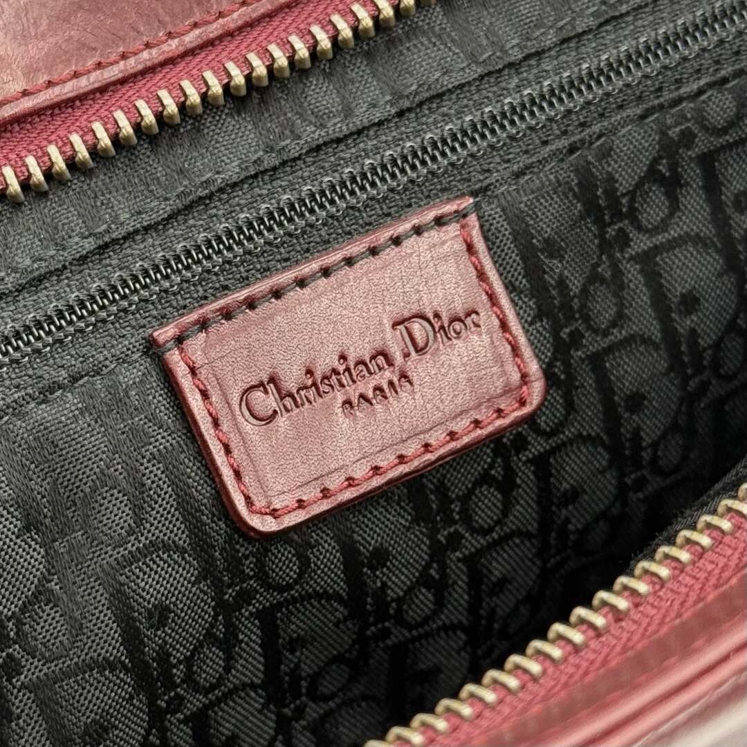 Rare Dior Corset Ballerina Bordeaux Leather Shoulder Bag