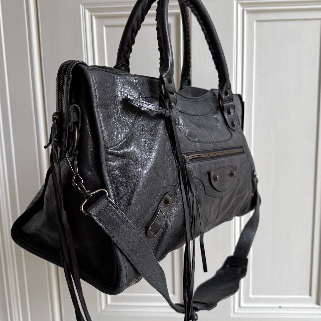 2003 Balenciaga Motocross Classic Back Leather Handbag