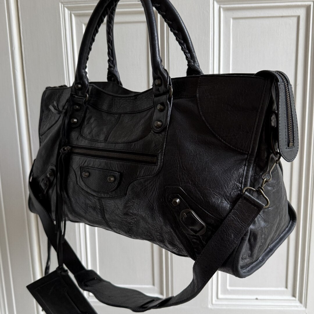 2003 Balenciaga Motocross Classic Back Leather Handbag