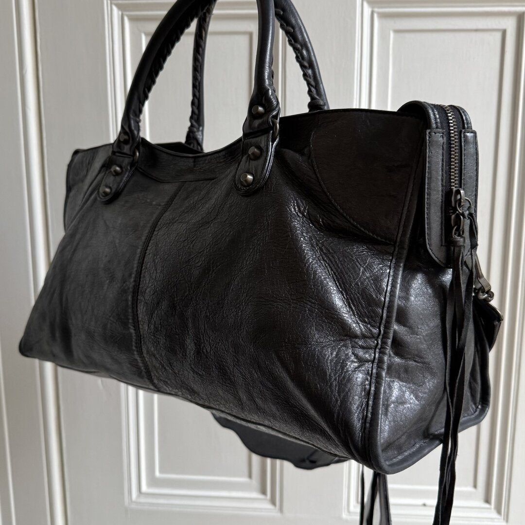 2003 Balenciaga Motocross Classic Back Leather Handbag