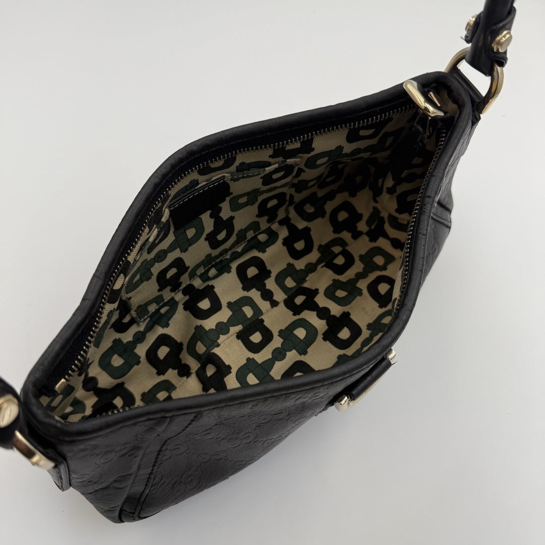 Gucci Guccissima Mini Abbey Black Shoulder Bag