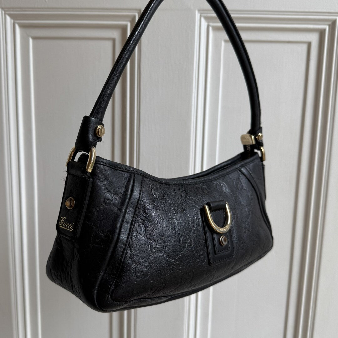 Gucci Guccissima Mini Abbey Black Shoulder Bag