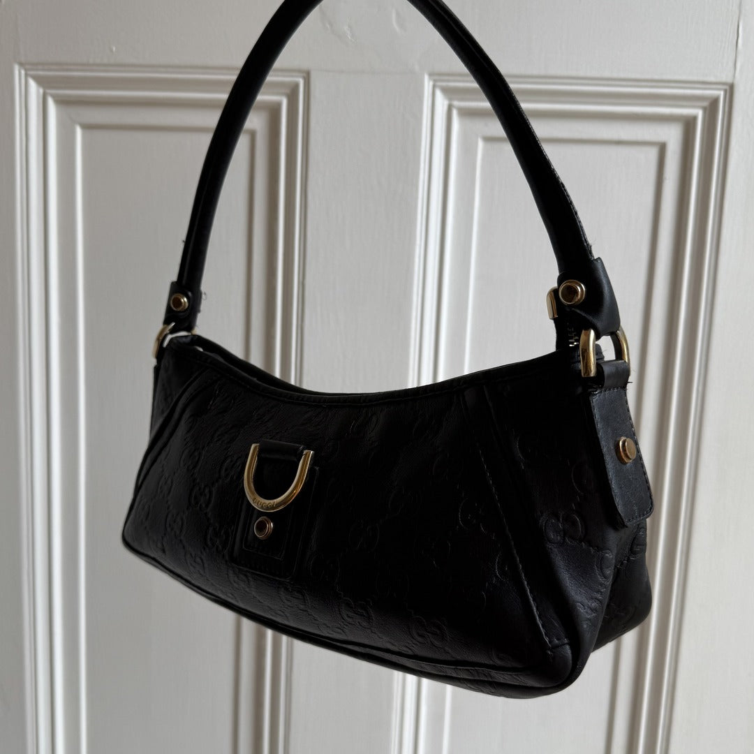 Gucci Guccissima Mini Abbey Black Shoulder Bag