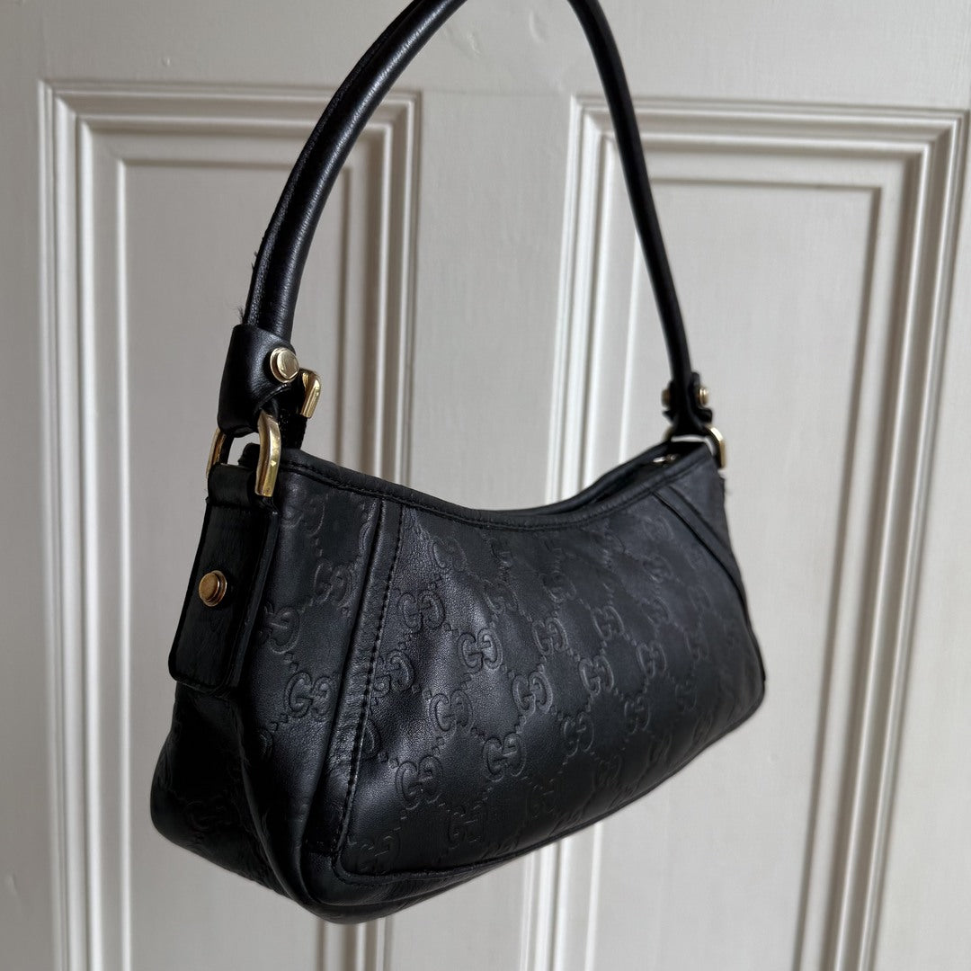 Gucci Guccissima Mini Abbey Black Shoulder Bag