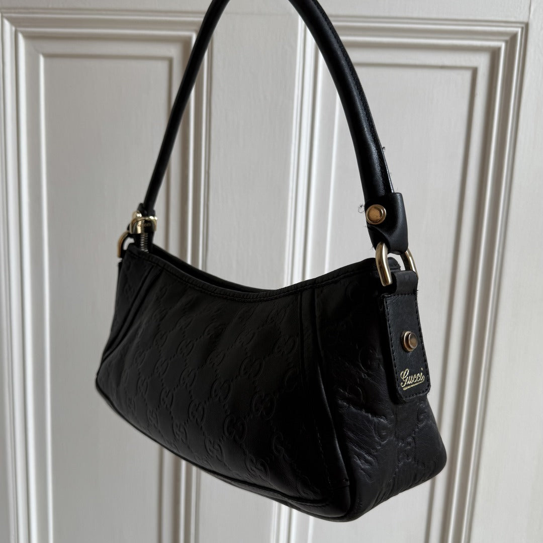 Gucci Guccissima Mini Abbey Black Shoulder Bag