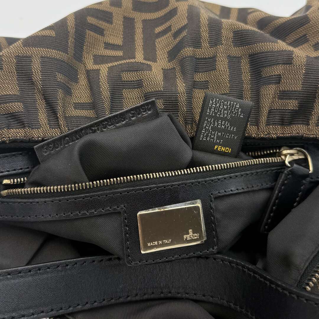 Fendi Zucca Charm Shoulder Bag