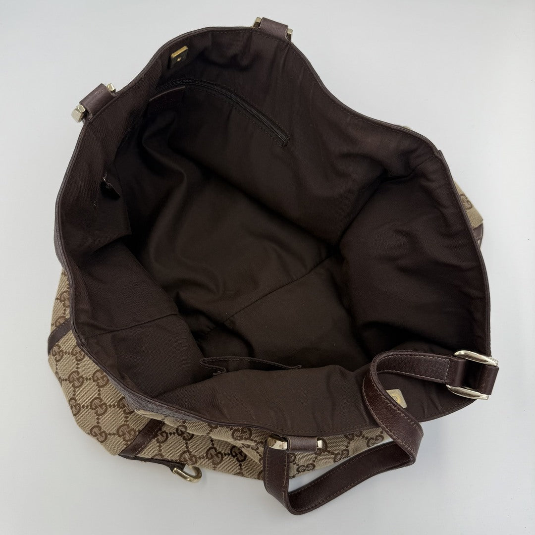 Gucci GG Canvas Abbey D-Ring Brown Tote Bag