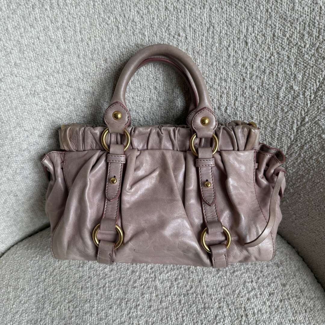 Miu Miu Mini Vitello Leather Dusty Pink Handbag
