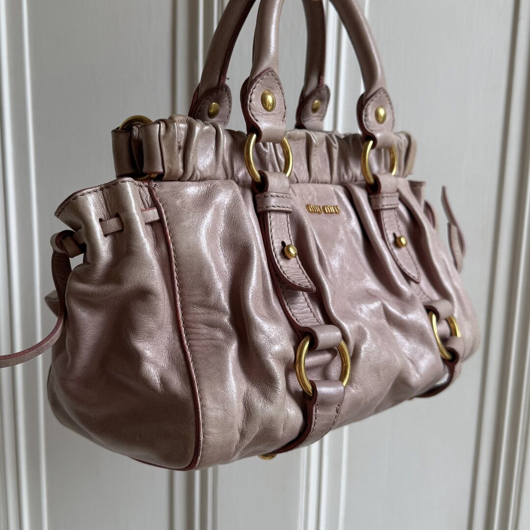 Miu Miu Mini Vitello Leather Dusty Pink Handbag