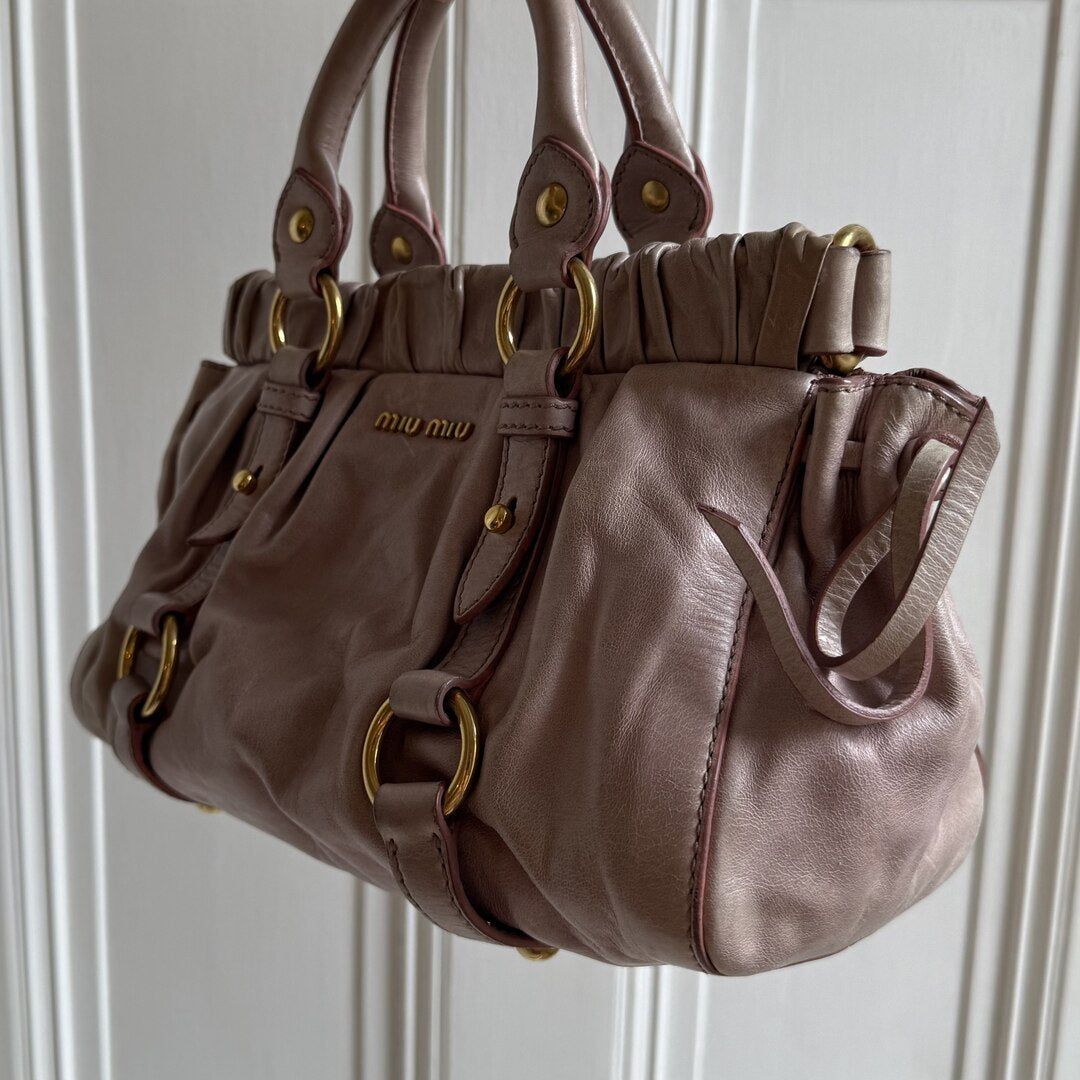 Miu Miu Mini Vitello Leather Dusty Pink Handbag