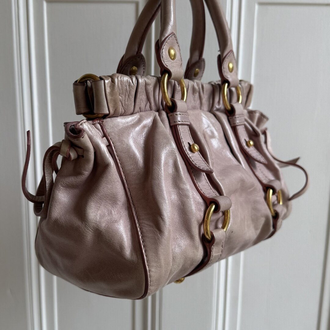 Miu Miu Mini Vitello Leather Dusty Pink Handbag