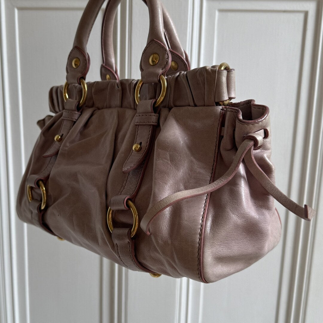 Miu Miu Mini Vitello Leather Dusty Pink Handbag