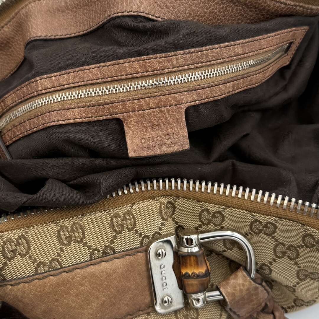 Gucci GG Canvas Bamboo Brown Shoulder Bag