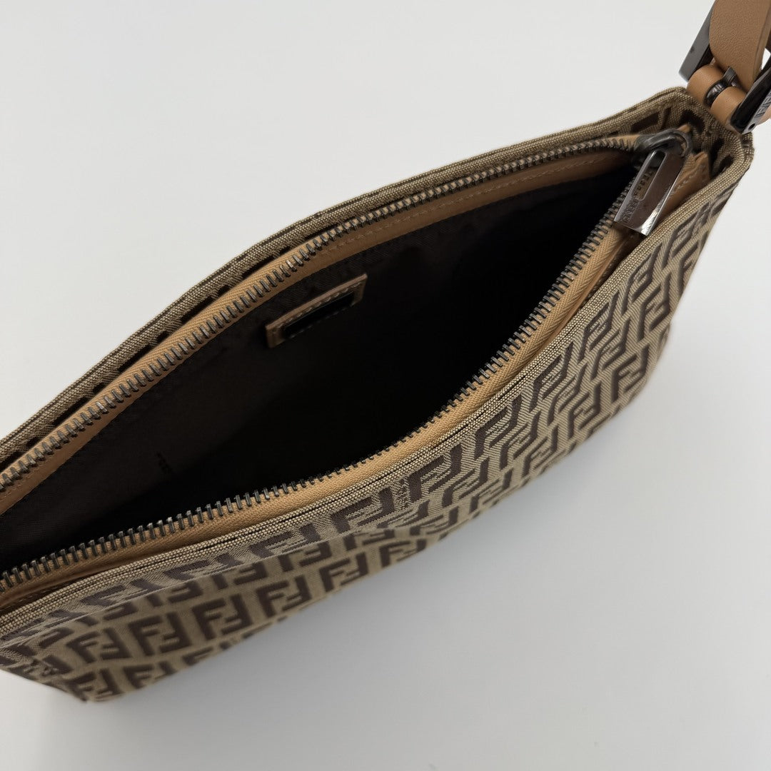 Fendi Zucchino Beige Shoulder Bag