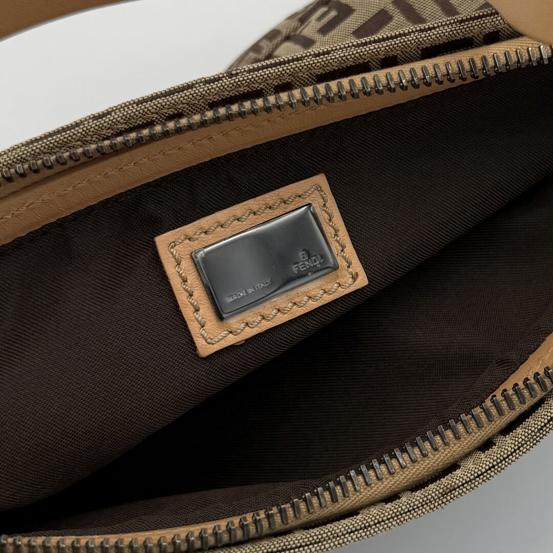 Fendi Zucchino Beige Shoulder Bag