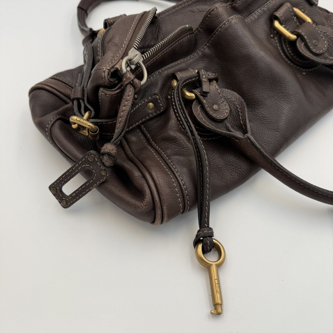 Chloe Paddington Leather Dark Brown Shoulder Bag