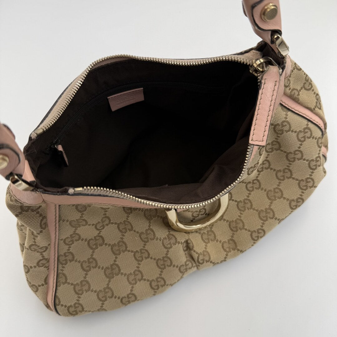 Gucci GG Canvas Abbey Pink Shoulder Bag