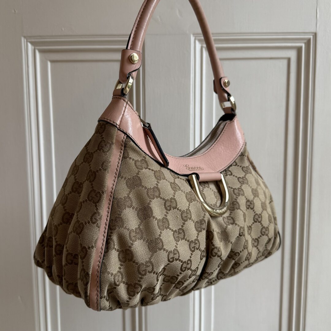 Gucci GG Canvas Abbey Pink Shoulder Bag