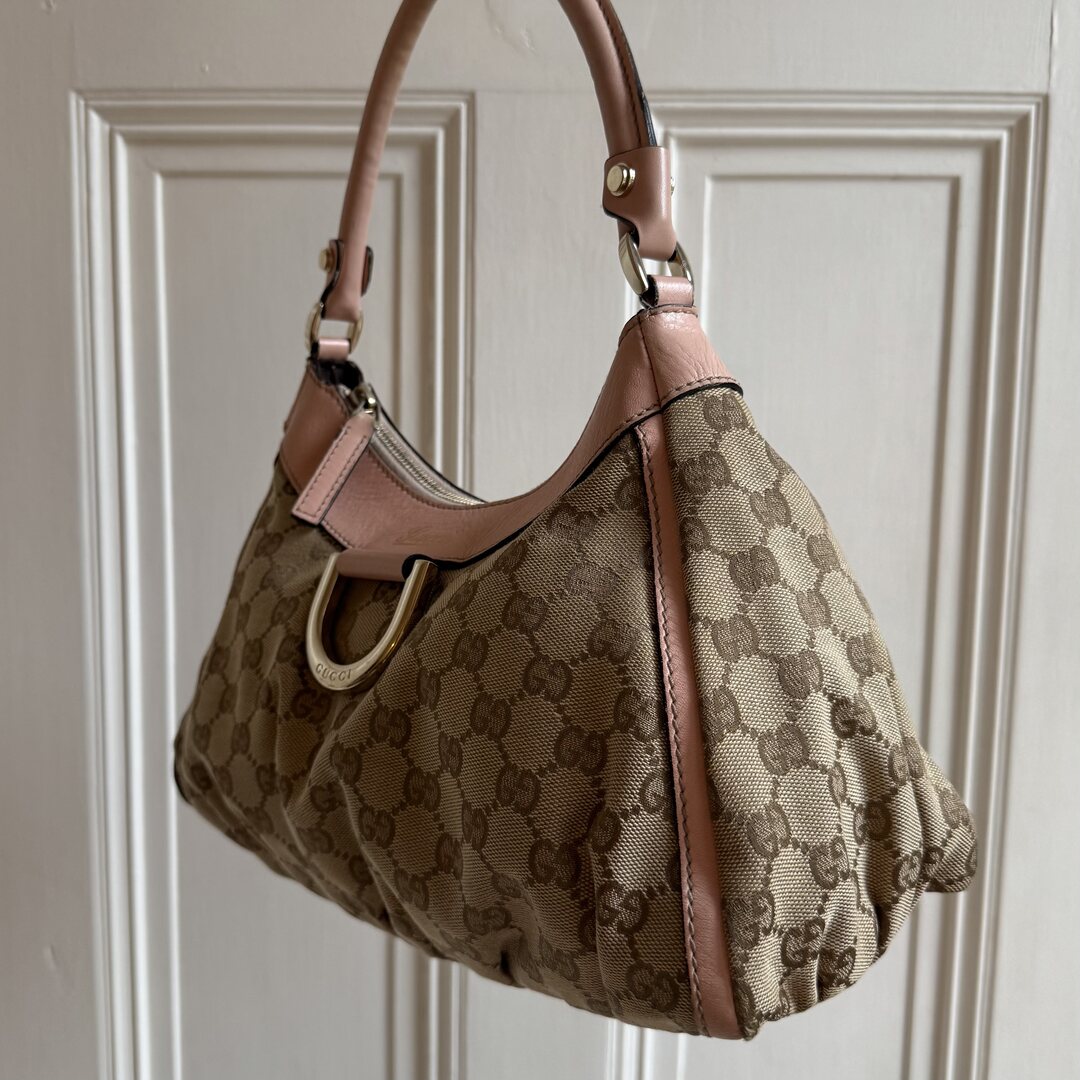 Gucci GG Canvas Abbey Pink Shoulder Bag