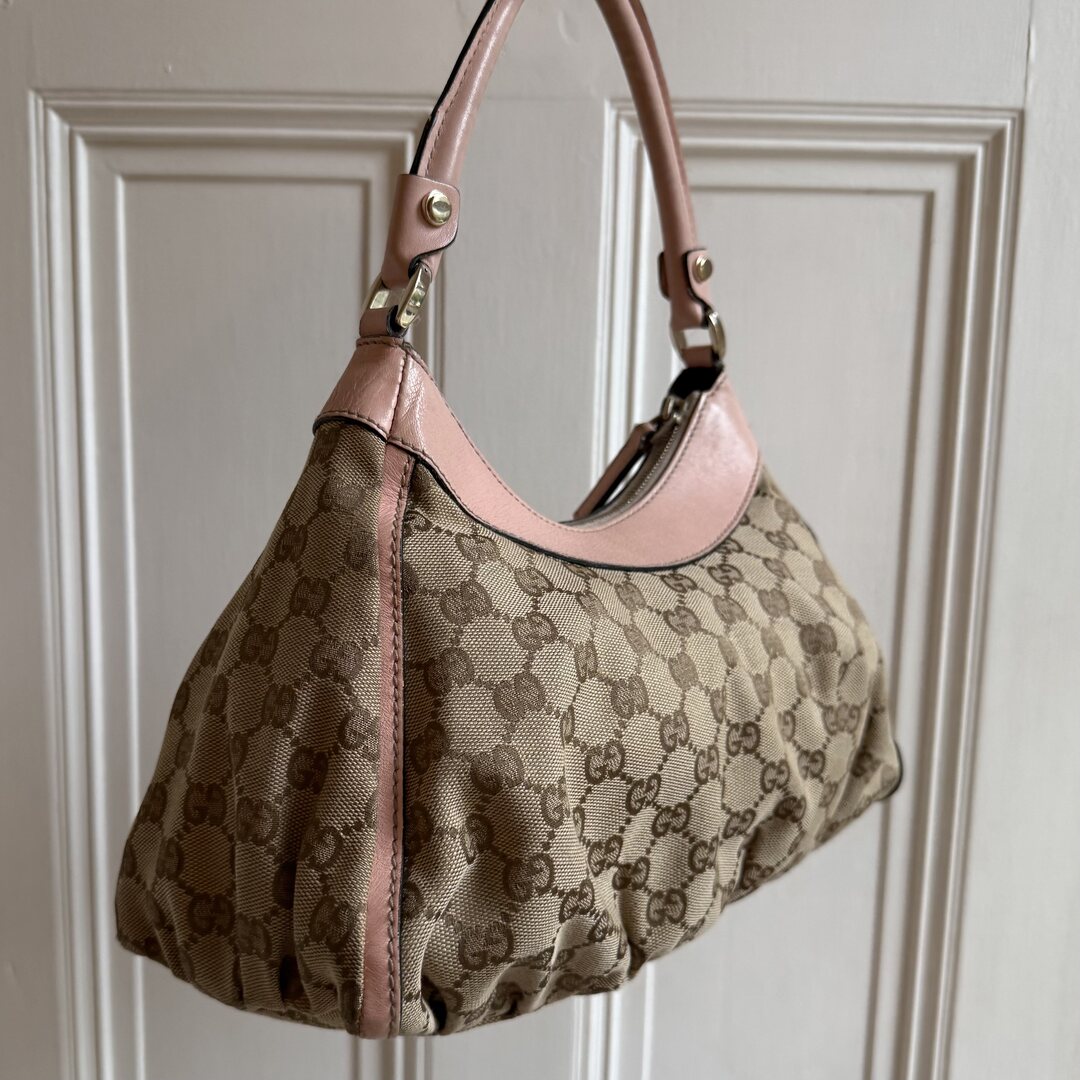 Gucci GG Canvas Abbey Pink Shoulder Bag