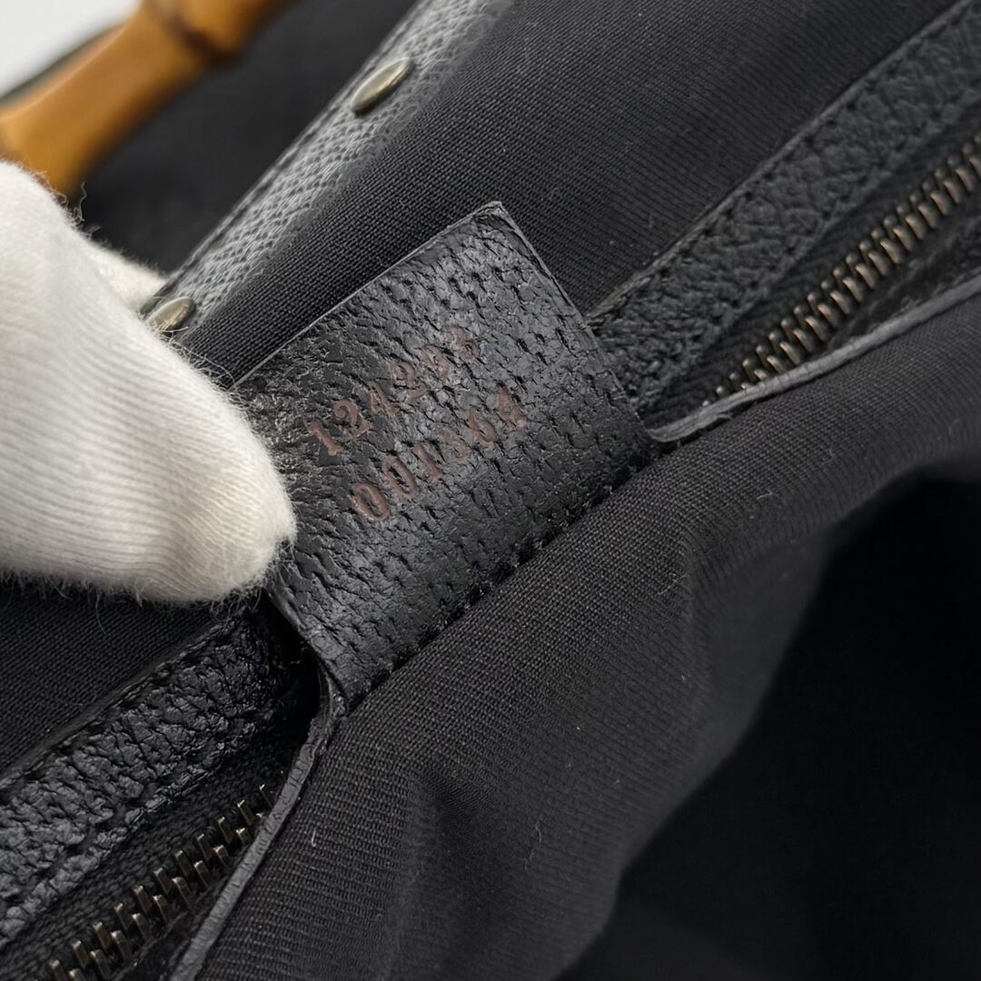 Gucci GG Canvas Bamboo Black Handbag