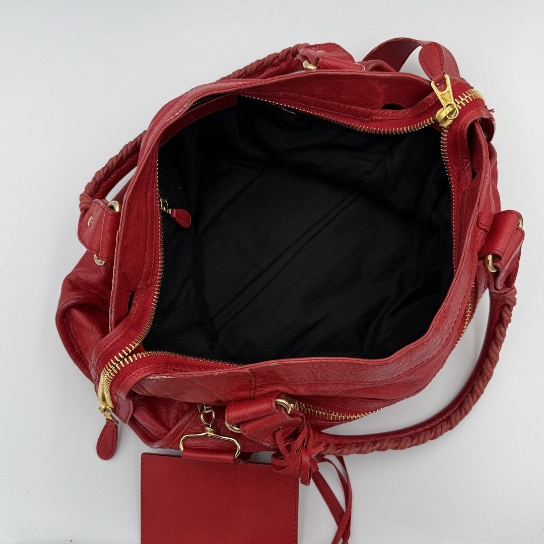 Balenciaga The Giant City Leather Red Bag