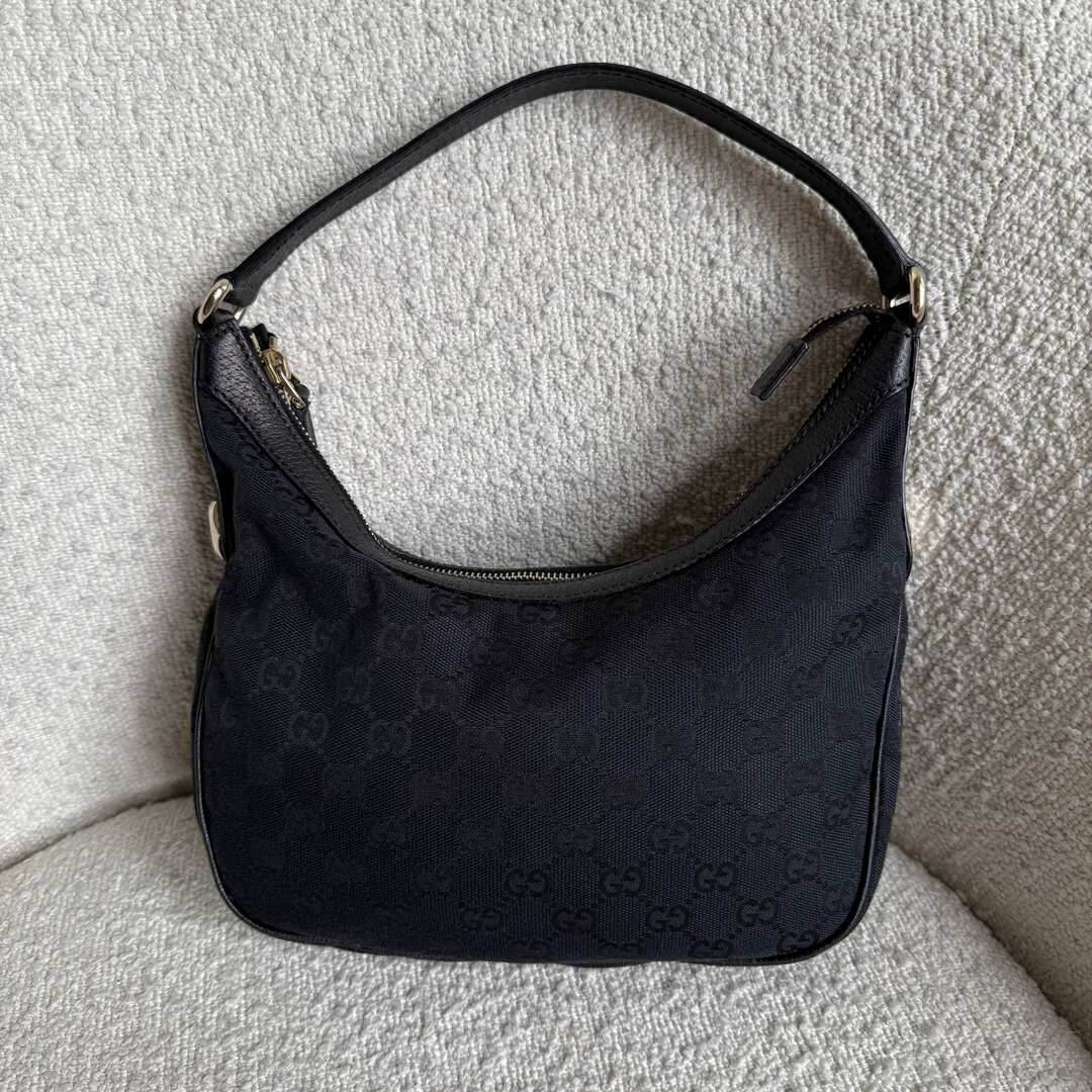 Gucci GG Canvas Black Shoulder Bag