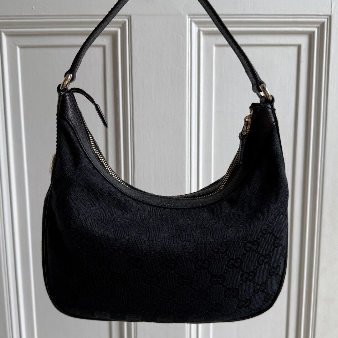 Gucci GG Canvas Black Shoulder Bag