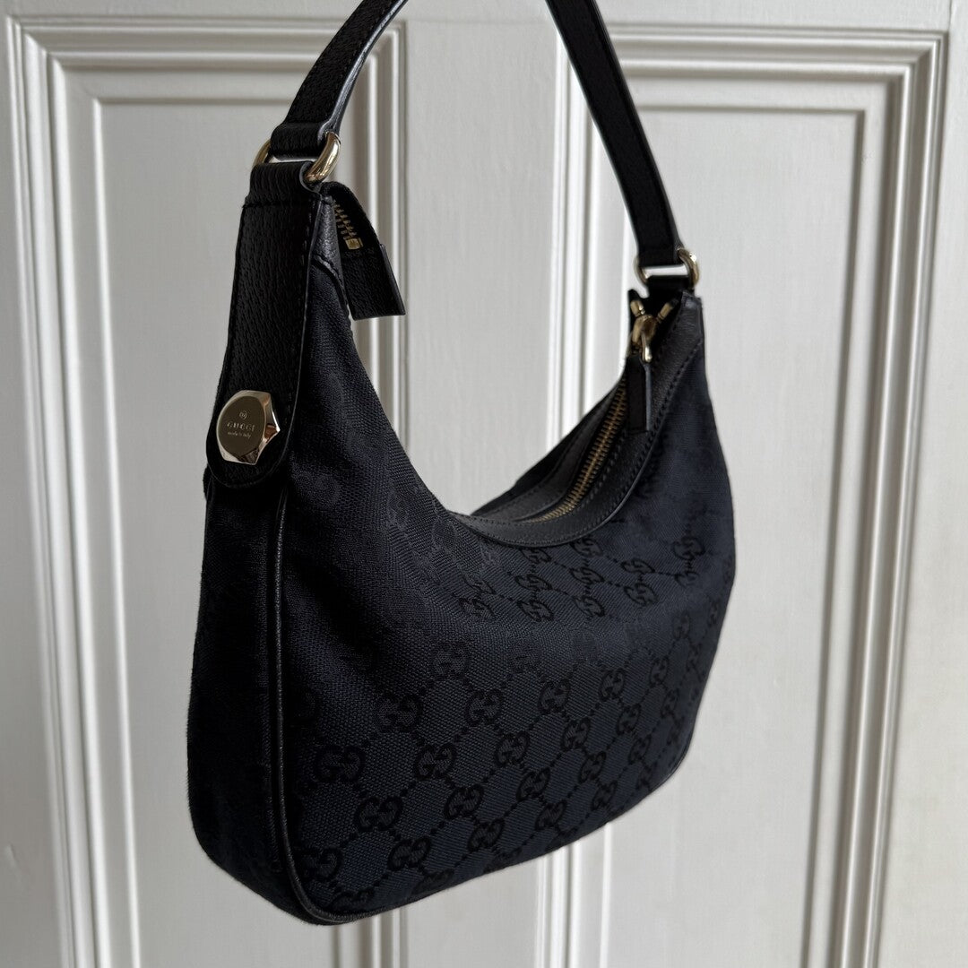 Gucci GG Canvas Black Shoulder Bag